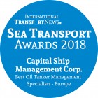 Capital Ship Management Corp. is Awarded the “Best Oil Tanker Management Specialists – Europe” Sea Transport Award 2018