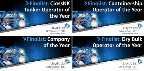 Capital Ship Management Corp. is Selected as a Finalist for Four Categories at the Lloyd’s List Global Awards 2017