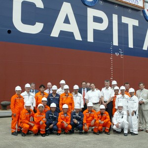 Delivery ceremony of M/T Atrotos at the Hyundai MIPO Dockyard on May 8, 2007, in the presence of Mr. Evangelos Marinakis.