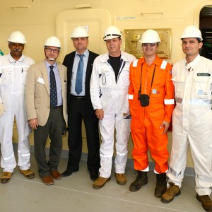 Delivery ceremony of M/V ‘Akadimos’ at Daewoo-Mangalia Heavy Industries S.A., Romania on June 5, 2015. The vessel is under time charter to CMA CGM. For the duration of its charter the vessel has been renamed to ‘CMA CGM Amazon’.