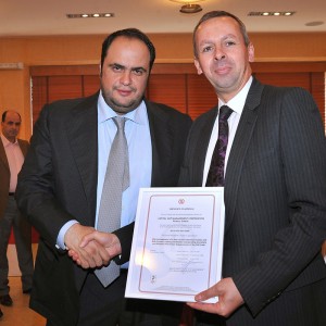 Mr. Vagelis Marinakis, as President & CEO of Capital Maritime & Trading Corp, received Lloyd's Register Group ISO 9001, ISO 14001 and OHSAS 18001 certification on behalf of Capital Ship Management Corp. in March 2009.