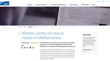 Aframax carries out rescue mission in Mediterranean