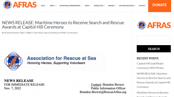 Maritime Heroes to Receive Search and Rescue Awards at Capitol Hill Ceremony