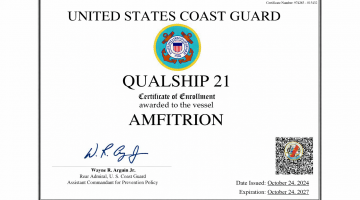 M/T 'Amfitrion' Enrolls in the USCG Qualship 21 Program