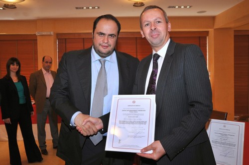 Mr. Vagelis Marinakis, as President & CEO of Capital Maritime & Trading Corp, received Lloyd's Register Group ISO 9001, ISO 14001 and OHSAS 18001 certification on behalf of Capital Ship Management Corp. in March 2009.
