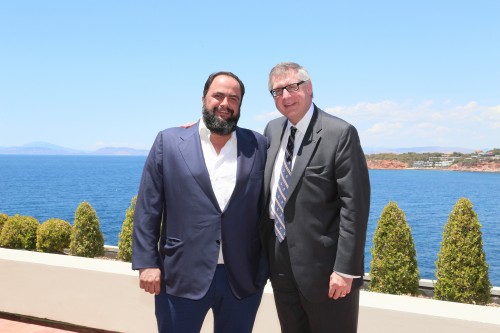 Capital Maritime & Trading Corp. Chairman Evangelos Marinakiw with the ABS Chairman, President and CEO Christopher J. Wiernicki